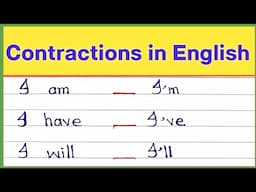 Contractions in English || Common English contractions