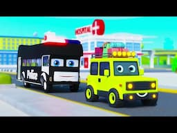 Wheels on the Bus Compilation Video | Yellow Bus | Police Bus | Nursery Rhymes & Collection Kids USA