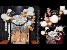 DIY Black & Gold Balloon Backdrop