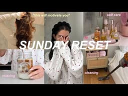 sunday reset routine🎀🧼🧺: deep clean, self care, prep for the week!