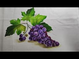 Pintura em tecido - Como pintar uvas 🍇