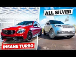 INSANE TURBO C63S + ALL SILVER RANGE ROVER