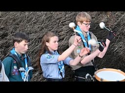 Scouts Scotland Pipe Band entertain Murrayfield crowd for Scotland v Italy rugby match