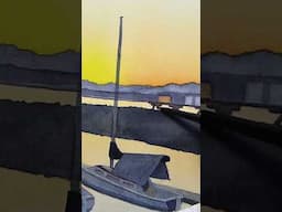 Watercolor Marina Painting Process | "Edmonds Marina Sunset"