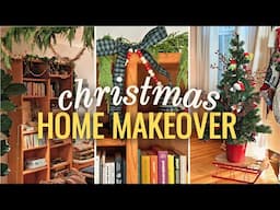 A COZY Christmas Home Makeover!🎄🕯️Thrifted Decor + Fresh Garlands