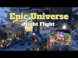 Detailed look at all the worlds of Universal Epic Universe at night