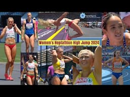 Women's Heptathlon High Jump 2024 #heptathlon #womenshighjump #highjump #femaleathletes