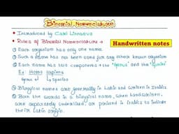 Binomial Nomenclature | Systematics