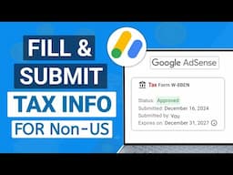 How to Submit Tax Info on Google AdSense | Full Guide for Non-US YouTubers