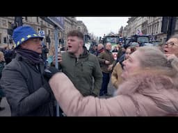 Angry farmers clash with pro-EU protesters as hundreds of tractors hit Westminster for London rally