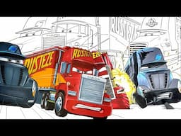 Compilation - CARS 3 Mack Hauler vs Gale Beaufort Jackson Storm's Hauler  Drawing & Coloring Pages