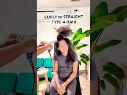 Curly to Straight Hair Routine for Type 4 Hair 😍✨#hairtutorial #type4hair #naturalhair #hairroutine