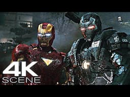 Iron Man and War Machine vs Hammer Drones (2010) 4K Fight Scene | Iron Man 2 Movie Clip