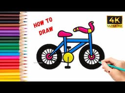 How to Draw a Bicycle || Easy Step-by-Step Drawing Tutorial for Beginners🚲🎨 #bicycle #drawing