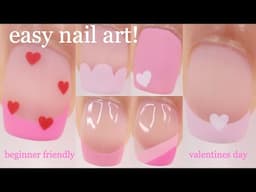 EASY VALENTINE'S DAY NAIL ART FOR BEGINNERS, how to do valentines day nails at home, quick & simple