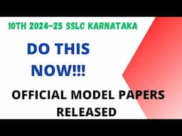 10th SSLC 2024-25 Official Model papers released