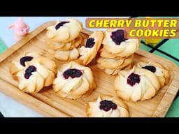 Super Simple but Yummy Cherry Butter Cookie Recipe [Subtitles] HNC Kitchen