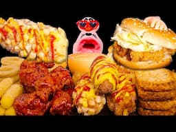 Corndogs, Burgers, and Chicken! All The Deliciousness Is Right Here! 🌭🍔🍗 ASMR Mukbang Eating Show