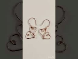 Double heart earrings made with @beadalon Rose Gold German-style wire #earringmaking #diyearrings