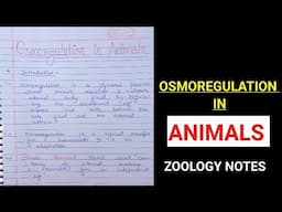 OSMOREGULATION IN ANIMAL || ZOOLOGY NOTES #bsczoology #msczoology @ZOOLOGYNOTES