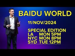 11/Nov/2024 -  Baidu World 2024 (no ERNIE 5.0, but other new AI tech) - LifeArchitect.ai LIVESTREAM