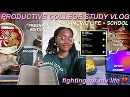 Productive + Realistic College Week in My Life | exam prep, shopping, girl talk, healthy habits