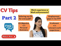 How To Fix Common CV / Resume Problems - Part 2 / Interview Tips / https://nidhi-belani.com/