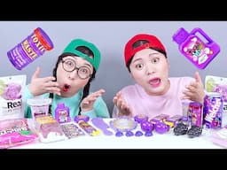 Purple Dessert Chocolate Jelly Mukbang DONA