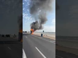 Fire 🔥 on Galveston Beach. 🏖️ #galvestonisland #texas #crazy #fire #rvlife #rvlifeontheroad #opps