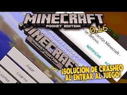 Minecraft PE 0.16.0 BUILD 1: COMO SOLUCIONAR EL CRASHEO AL ENTRAR A MINECRAFT PE (POCKET EDITION)