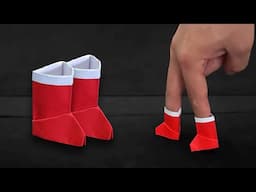 How to Make Adorable Origami Paper Boots – Easy Christmas Craft Tutorial!