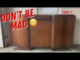 Sideboard Makeover (PART 2) | Art Deco Gold Line Work | Freehand design