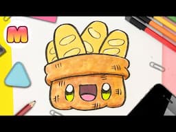 COMO DIBUJAR UN PAN KAWAII - Dibujos kawaii faciles - Aprender a dibujar comida kawaii