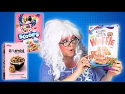 The FUNNIEST Cereal Challenge Ever with Crumbl vs Froot Loops vs Waffle Cereal