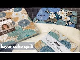 Easy Layer Cake Quilt with Charm Square Border + FREE PDF Pattern