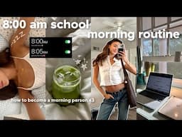 8am school morning routine (as a college student) 🍵🧘🏼‍♀️ *realistic, but productive*