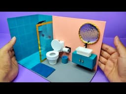 Miniature Bathroom With Simple Materials|Mini Toilet Shower and Sink