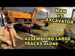 Finishing the Track Adjusters on Large Marge.  Case 170B Excavator.