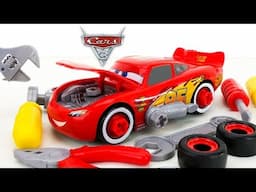 New Disney Cars 3 Race Ready Lightning McQueen Tool Set Take Apart Car Toys