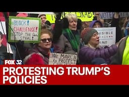 Chicagoans gather to protest against Trump's policies