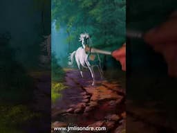 How to Paint a White Horse in Acrylics? / JMLisondra  #painting #shorts #art