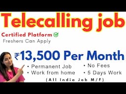 Telecalling Job Work From Home | Online Telecalling Jobs From Home | Online Jobs at Home ✅