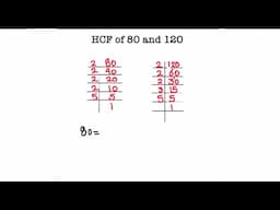 How to Find HCF of 80  and 120 by Prime Factorization /  Find HCF of Two Numbers /GCF of Two Numbers