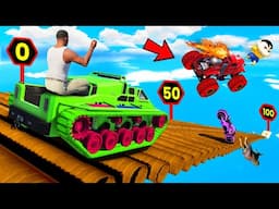 SHINCHAN AND FRANKLIN TRIED THE IMPOSSIBLE TANK PIPE MEGA RAMP POINTS CHALLENGE IN GTA 5