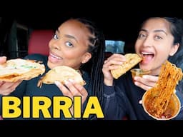 TRYING BIRRIA RAMEN NOODLES FOR THE FIRST TIME!! | BIRRIA QUESO TACOS Y CONSOME!! | MUKBANG | AITA