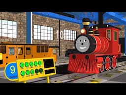 Apprendre les chiffres à l'usine de trains. Partie 2. Dessin animé pour les enfants