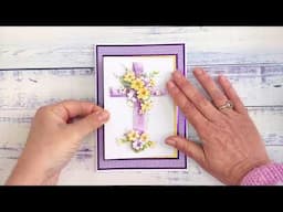 Lilac Cross & Flowers Decoupage Card Making