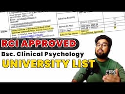 Complete List of All Approved Universities for Bsc. Clinical Psychology Hons. Course 2024-25