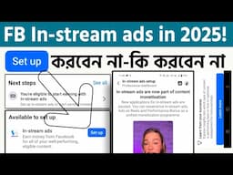 Facebook In-stream ads set up update info | In-stream ads Monetisation setup Learn more problem