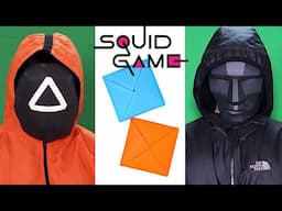 DIY DDAKJI SQUID GAME 2 || Paper craft Squid Game Mask || How to make  school hacks